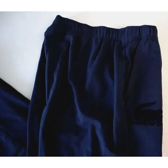 Lacoste 3H5422-51-423 Men's Sz M Navy Blue Cotton Fleece Lounge Jogger Pants